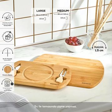 Karaca Lily Bamboo 2'li Pro Kesme ve Sunum Tahtası