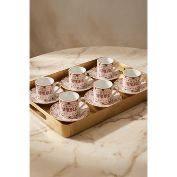 Karaca Lovemore 6 Kişilik 90 ml Kahve Fincan Takımı
