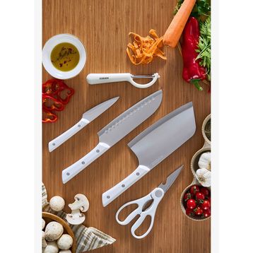 Karaca Markus Satırlı Beyaz 5 Parça Bıçak Seti