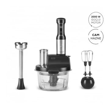 Karaca Mastermaid Prosteel 2000 W Siyah Mutfak Robotu
