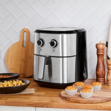 Karaca Multifry Double Pan 5.5 lt XL Inox Airfryer