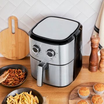 Karaca Multifry Double Pan 5.5 lt XL Inox Airfryer