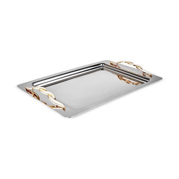 Karaca Nevra Gold 42 cm Gümüş Çelik Tepsi