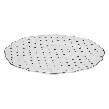 Karaca New Romantic Puantiyeli 21 cm Siyah Pasta Tabağı