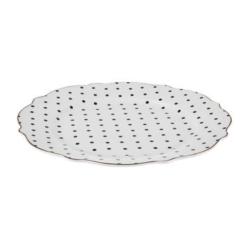 Karaca New Romantic Puantiyeli 21 cm Siyah Pasta Tabağı