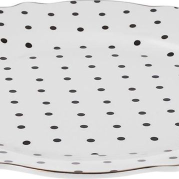 Karaca New Romantic Puantiyeli 21 cm Siyah Pasta Tabağı