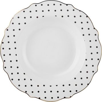 Karaca New Romantic Puantiyeli 24 cm Siyah Çukur Tabak