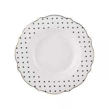 Karaca New Romantic Puantiyeli 24 cm Siyah Çukur Tabak