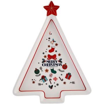 Karaca New Year 21 cm Merry Christmas Yılbaşı 24 Sunum Tabağı