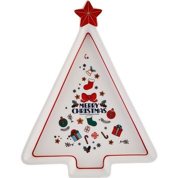Karaca New Year 21 cm Merry Christmas Yılbaşı 24 Sunum Tabağı