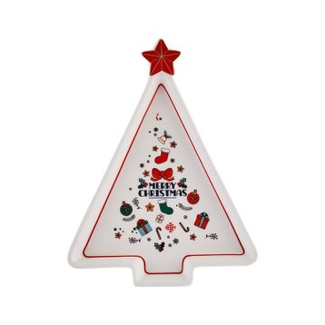 Karaca New Year 21 cm Merry Christmas Yılbaşı 24 Sunum Tabağı