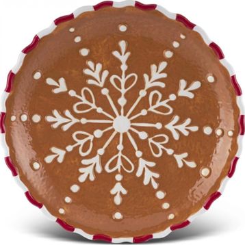 Karaca New Year Yılbaşı Gingerbread 20 cm Pasta Tabağı