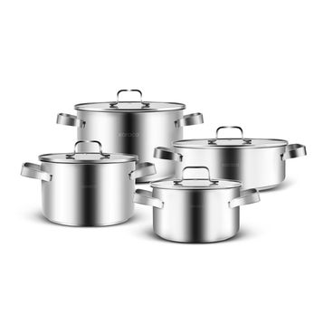 Karaca Noa PowerSteel 316+ Çelik 8 Parça Tencere Seti