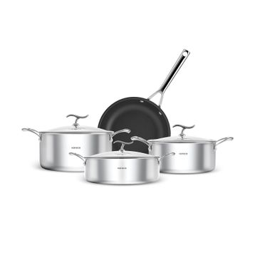 Karaca Plasma Steel 316+ 3Ply 7 Parça Tencere ve Tava Seti