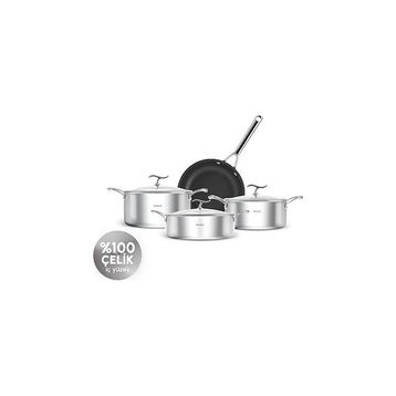 Karaca Plasma Steel 316+ 3Ply 7 Parça Tencere ve Tava Seti