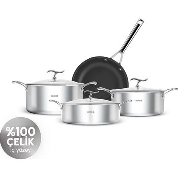 Karaca Plasma Steel 316+ 3Ply 7 Parça Tencere ve Tava Seti