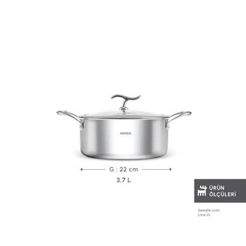 Karaca Plasma Steel 316+3PLY 22 cm Tencere