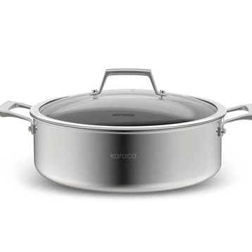 Karaca Plasma Steel 3PLY İndüksiyon Tabanlı 28 cm Çelik Pilav-Karnıyarık Tencere