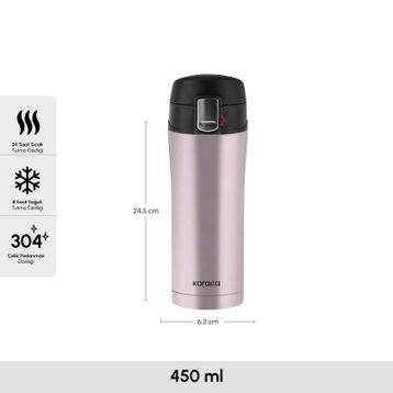 Karaca Pluton Çelik Sızdırmaz 450 ml Rose Gold Termos
