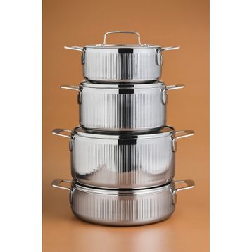 Karaca Power Steel 316+ 3Ply Apollo İndüksiyon Tabanlı 8 Parça Çelik Tencere Seti