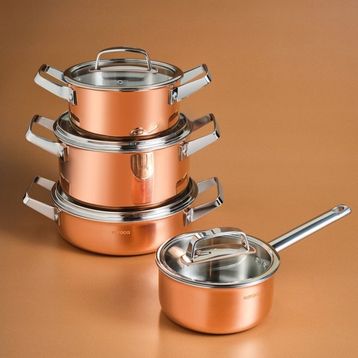 Karaca Power Steel 316+ 3Ply Galileo 8 Parça Çelik Tencere Seti