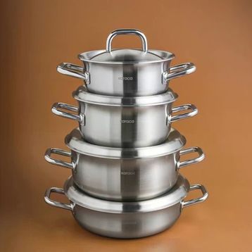 Karaca Power Steel 316+ 3Ply Spirit İndüksiyon Tabanlı 8 Parça Çelik Tencere Seti