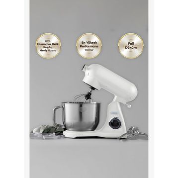 Karaca Powercast Chef Döküm Stand Mikser Cream 1800 W 6.2 lt Mutfak Şefi