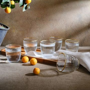 Karaca Ravello 270 ML 6'lı Gold Su Bardağı