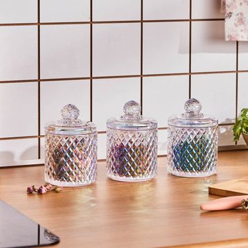 Karaca Robby 350 ML Lüsterli 3'lü Baklava Desenli Baharat Takımı