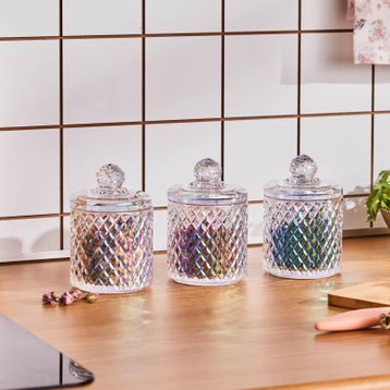 Karaca Robby 350 ML Lüsterli 3'lü Baklava Desenli Baharat Takımı