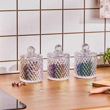 Karaca Robby 350 ML Lüsterli 3'lü Baklava Desenli Baharat Takımı