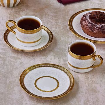 Karaca Royal Bone Charlotte 2 Kişilik Çay Fincan Takımı