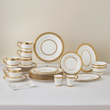 Karaca Royal Bone Charlotte Gold 32 Parça 6 Kişilik Kahvaltı Takımı