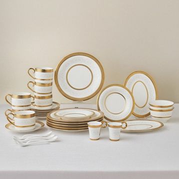 Karaca Royal Bone Charlotte Gold 32 Parça 6 Kişilik Kahvaltı Takımı