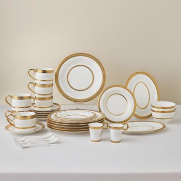 Karaca Royal Bone Charlotte Gold 32 Parça 6 Kişilik Kahvaltı Takımı