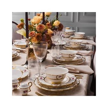 Karaca Royal Bone Elizabeth Gold 55 Parça 12 Kişilik Yemek Takımı