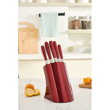 Karaca Samuray Flash Red Japon Çeliği Kırmızı 6 Parça Bıçak Seti