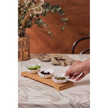 Karaca Sandal 3'lü Çerezlik ve Bambu Servislik