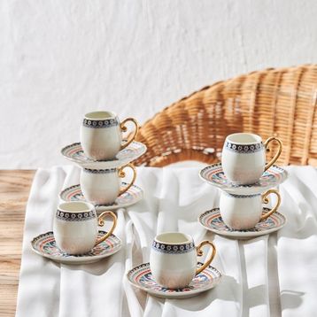Karaca Söğüt 6 Kişilik 90 ml Kahve Fincan Takımı