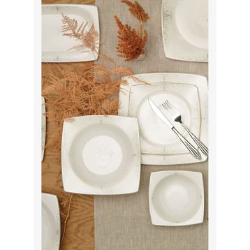 Karaca Square Bone Branco 57 Parça 12 Kişilik Yemek Takımı