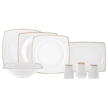 Karaca Square Bone Jamie 57 Parça 12 Kişilik Gold Yemek Takımı