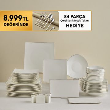 Karaca Stream Bone Jüpiter Gold 53 Parça 12 Kişilik Yemek Takımı