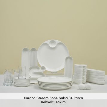 Karaca Stream Bone Salsa 34 Parça 6 Kişilik Kahvaltı Takımı