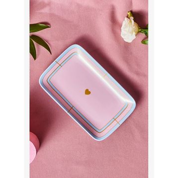 Karaca Talya 25 cm Pembe Dikdörtgen Kayık Tabak