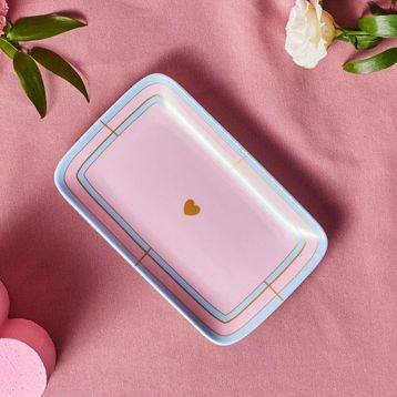 Karaca Talya 25 cm Pembe Dikdörtgen Kayık Tabak