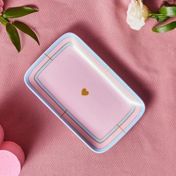 Karaca Talya 25 cm Pembe Dikdörtgen Kayık Tabak