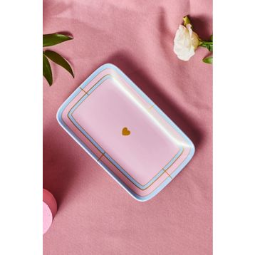 Karaca Talya 25 cm Pembe Dikdörtgen Kayık Tabak