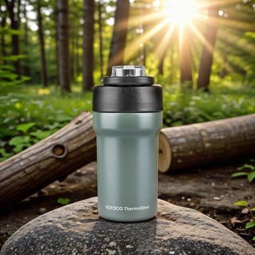 Karaca Thermosteel Camping 2 in 1 450 ml Haki Çelik Termos