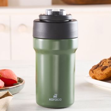 Karaca Thermosteel Camping 2 in 1 450 ml Haki Çelik Termos