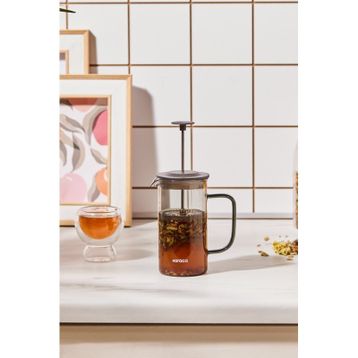 Karaca Valentina Borosilikat 350 ml Gri Cam French Press